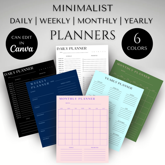 Daily | Weekly | Monthly | Yearly Digital Planner Bundle